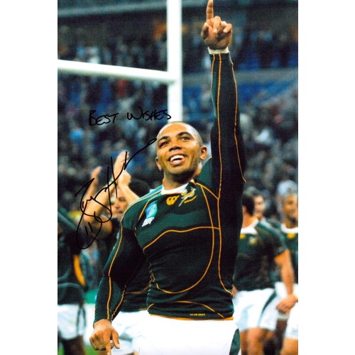 Brian Habana Signed 8x12 South Africa Rugby World Cup Photo!